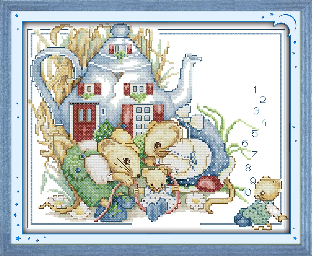 Everlasting love The mouse Семейные китайские наборы для вышивки крестом экологический хлопок с принтом 11CT DIY рождественское Подарочное свадебное украшение