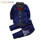 Осенняя одежда для маленьких мальчиков; Одежда для мальчиков в джентльменском стиле; Верхняя одежда с длинными рукавами; рубашка + штаны; 2 шт.компл.; детский спортивный костюм; одежда для детей; A256