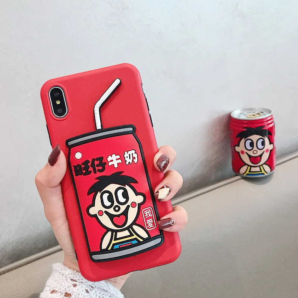 Молочный напиток для iPhone X Xs XR Max Чехол мобильного телефона iPhone6s 7 8 Plus молочный
