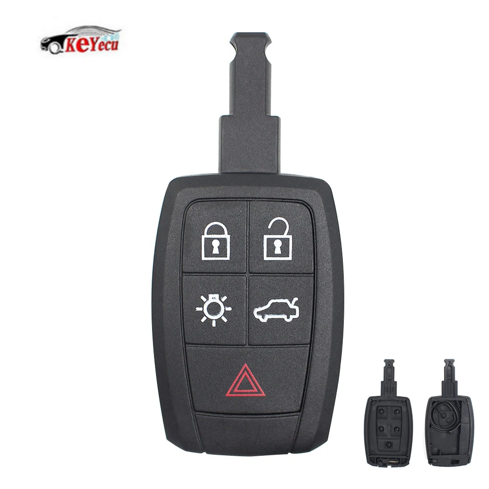 KEYECU Замена дистанционного ключа автомобиля чехол Fob 5 Кнопка для Volvo C30 C70 S40 V50 2008-2011 FCC ID: KR55WK49259