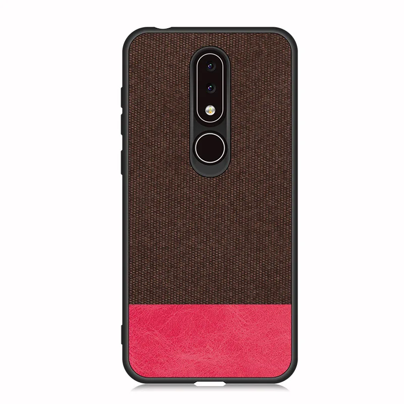 Coffee-2 SRHE для Nokia X6 чехол для Nokia 6,1 Plus винтажная ткань мягкая силиконовая полное заднее покрытие для Nokia X6 TA-1099 - Цвет: Coffee-2