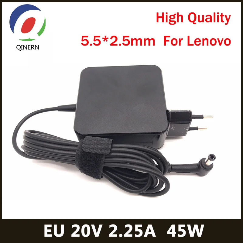 QINERN EU 20V 2.25A 65W 5 5*2 5mm AC адаптер Зарядное устройство для ноутбука Lenovo Ideapad 100 14IBY 15IBY