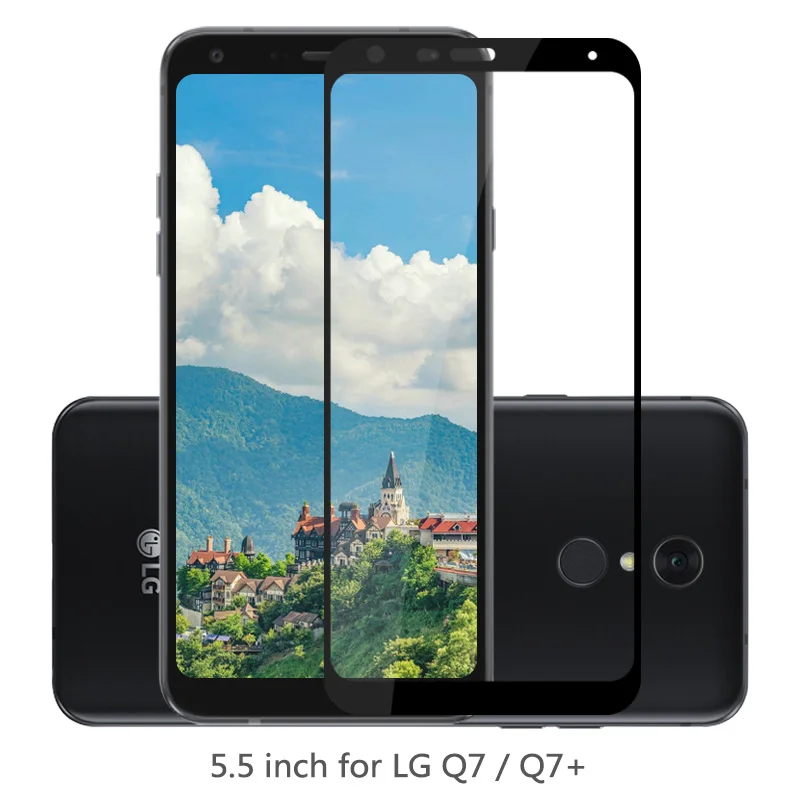 Защитная пленка для экрана LG Q7 из закаленного стекла с противоскользящим