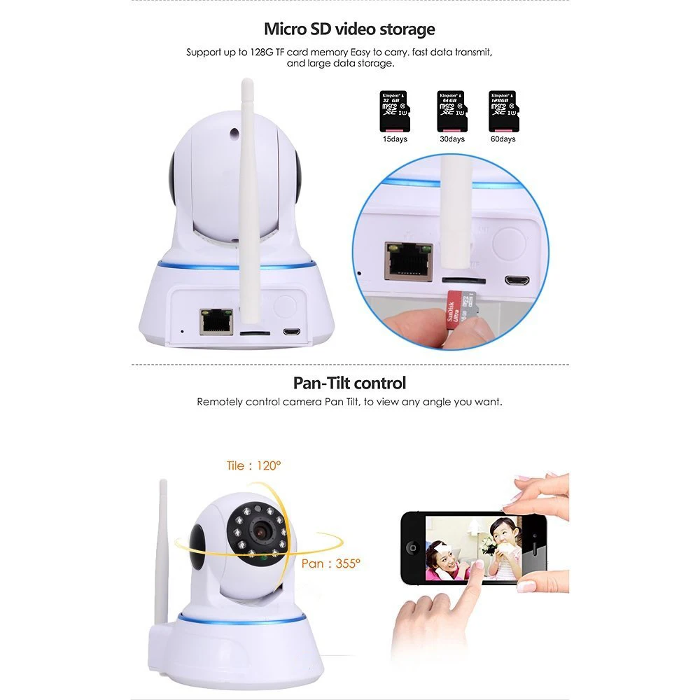 Умная Беспроводная IP камера JCWHCAM 720P HD сетевая видеонаблюдения видеоняня ночное