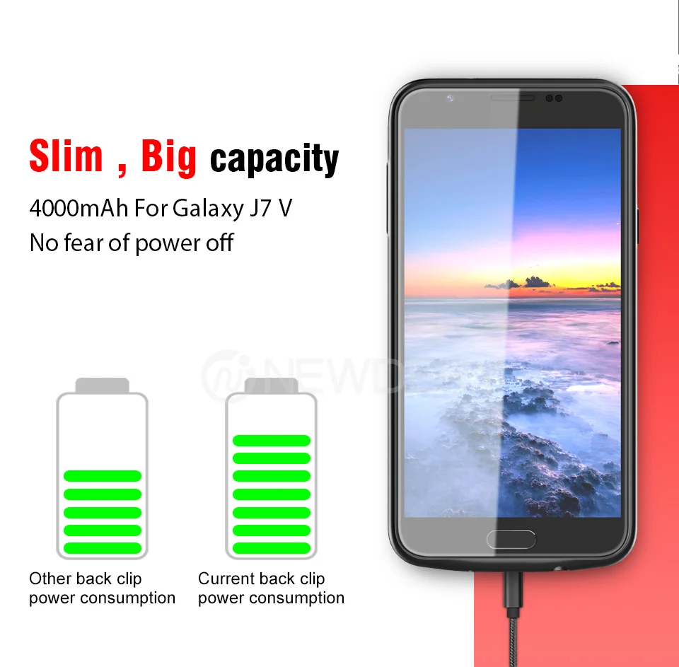 ТПУ чехол для зарядки 4000 мАч для samsung J7 V тонкий перезаряжаемый Расширенный чехол для samsung J7V J7 Sky Pro