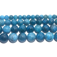 natural stone blue apatite round loose beads 6 8 10 12 mm pick size for jewelry making charm diy bracelet necklace material