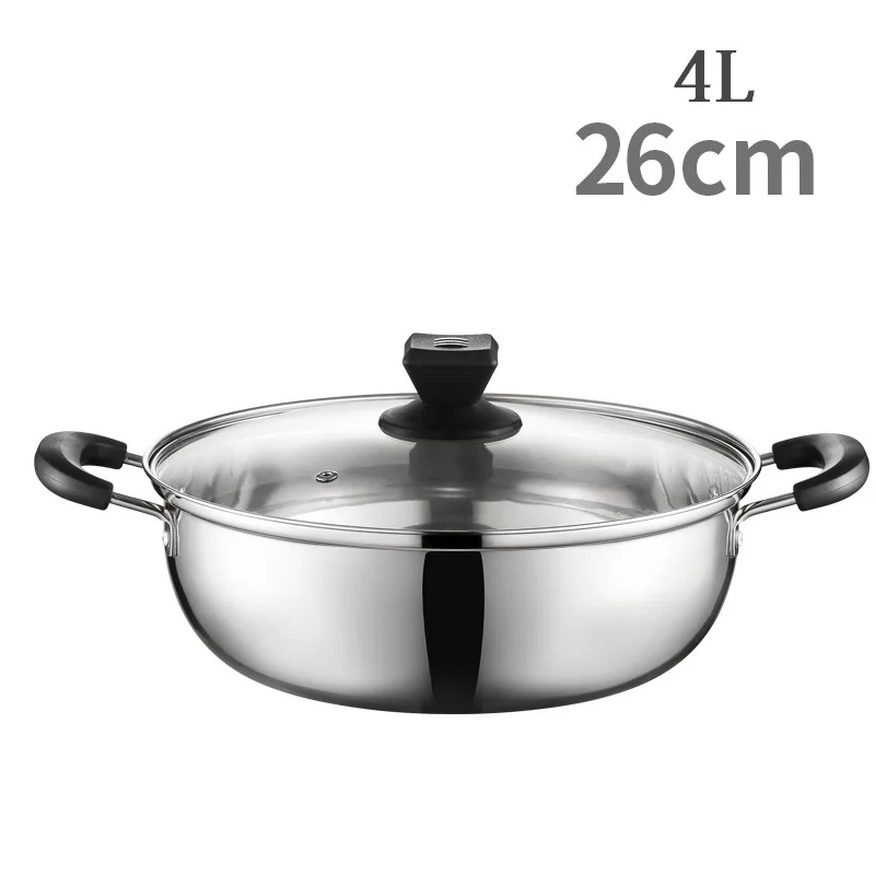 Back Cap 26CM 26 см/28 см Кастрюля утолщенная из нержавеющей стали суповая кастрюля с антипригарным покрытием кухонная посуда для кухни газовая плита индукционная плитка - Цвет: Back Cap 26CM