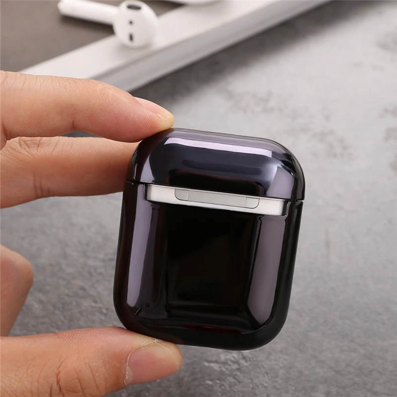 Роскошный Жесткий чехол из поликарбоната с покрытием для Airpods 2 противоударный