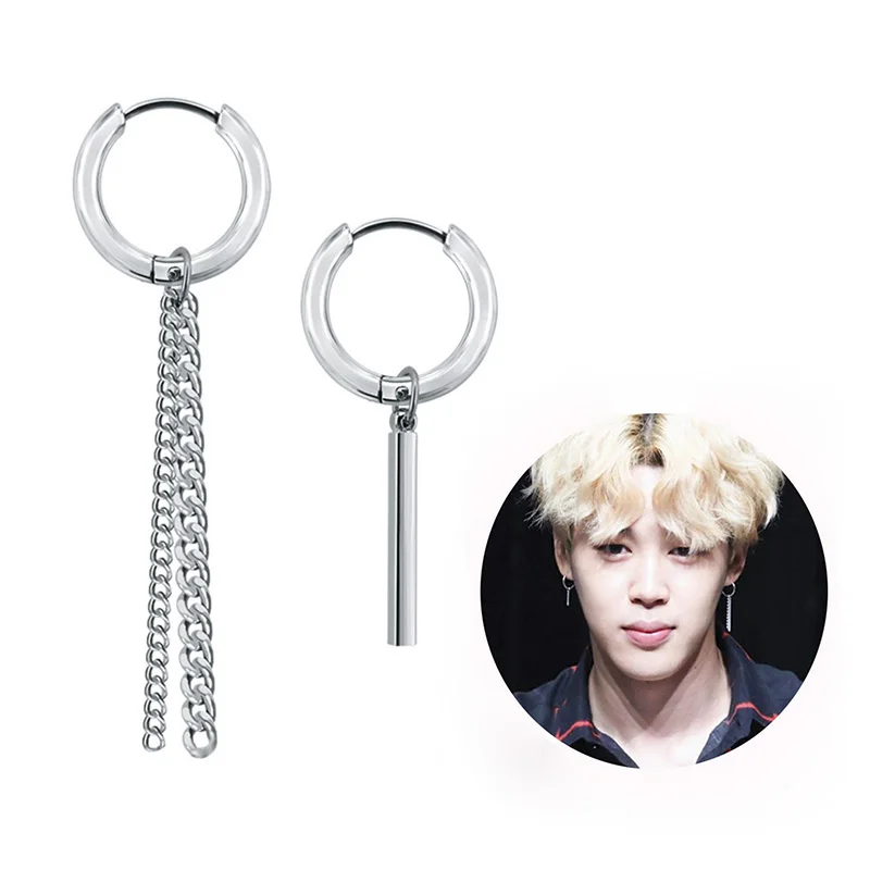 1 пара из нержавеющей стали длинная цепь кисточкой уха серьга с пряжкой в стиле