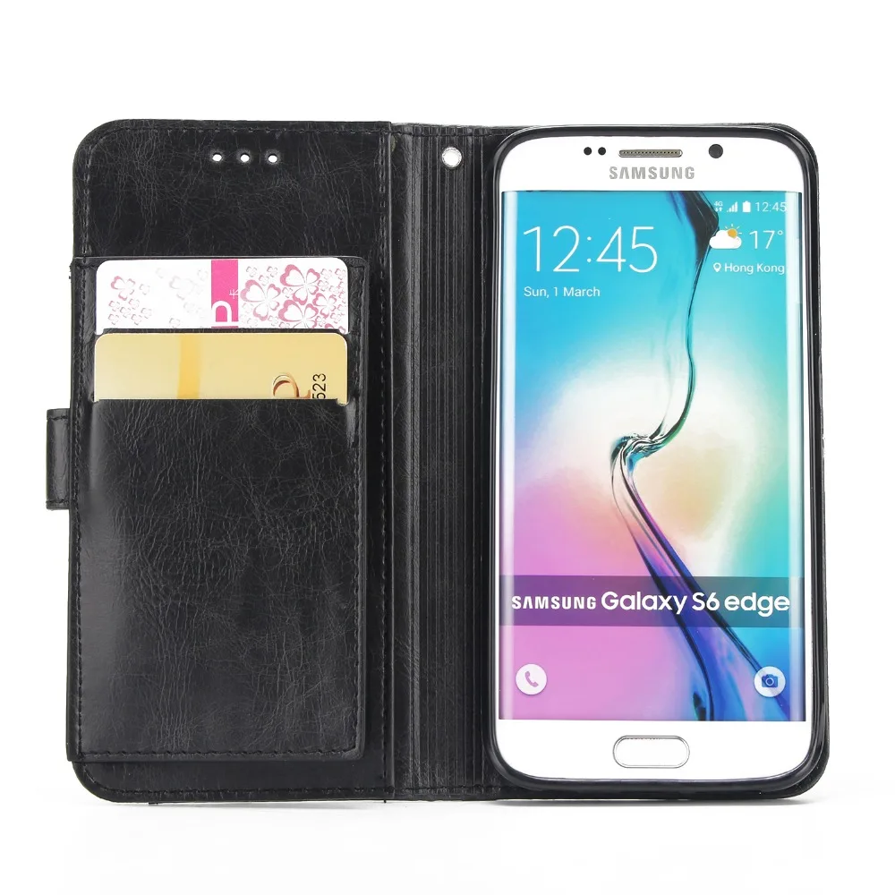 Befosson Business Crazy Horse PU Leather bag for Samsung S6 edge phone Wallet case Credit Card | Мобильные телефоны и