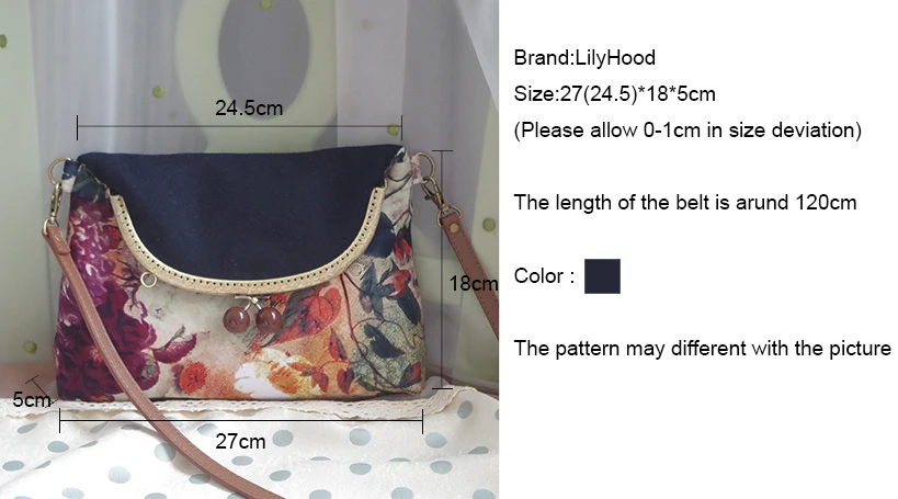 LilyHood Женская Осенняя шерстяная сумка на плечо с цветочным принтом китайская винтажная Ретро шикарная Сумка-конверт из ткани маленькая черная сумка через плечо