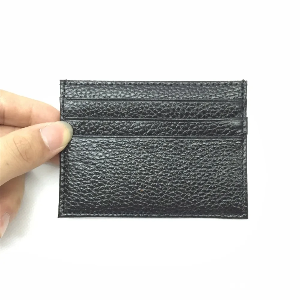 FP-35GL-BLACK Натуральная кожа, длинный кредитный держатель для карт, модные мини держатели для ID, Бизнес Кредитные карты, кожаный тонкий кошелек для банковских карт - Цвет: FP-35GL-BLACK