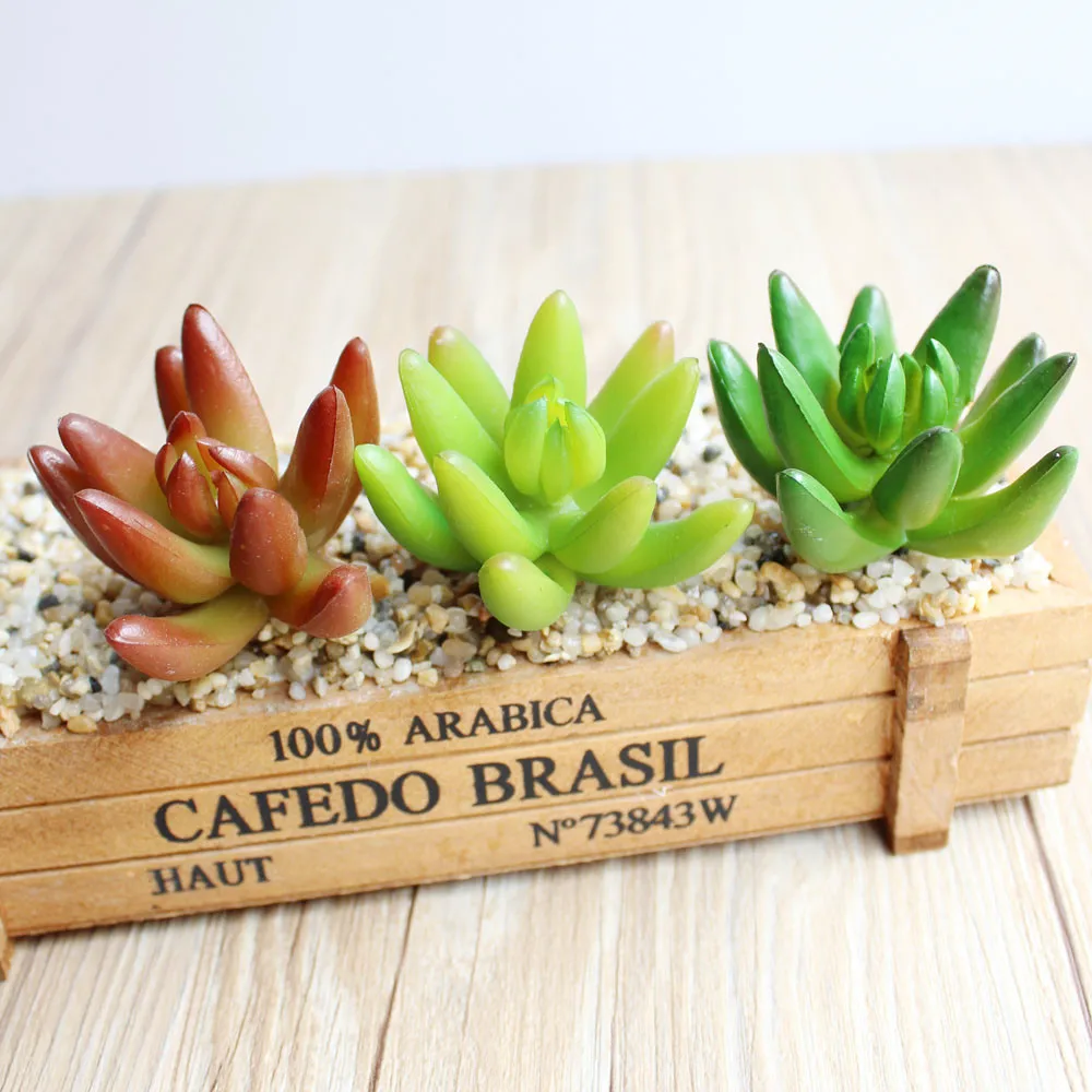 10 шт. красные искусственные суккуленты пустынные розы пластиковые цветы зеленые