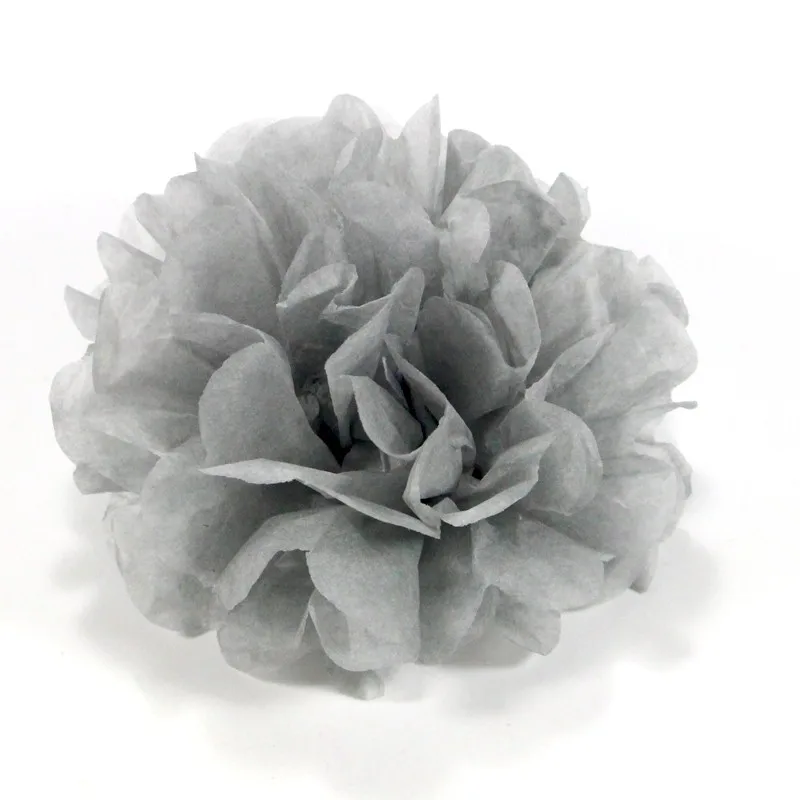 Grey 1 шт., размер: 4/6/8/10/12 дюймов ткани Бумага помпоны для творчества DIY Ремесло Цветочные шары из бумаги для вечеринок и свадебных церемоний украшения дома поставки - Цвет: Grey