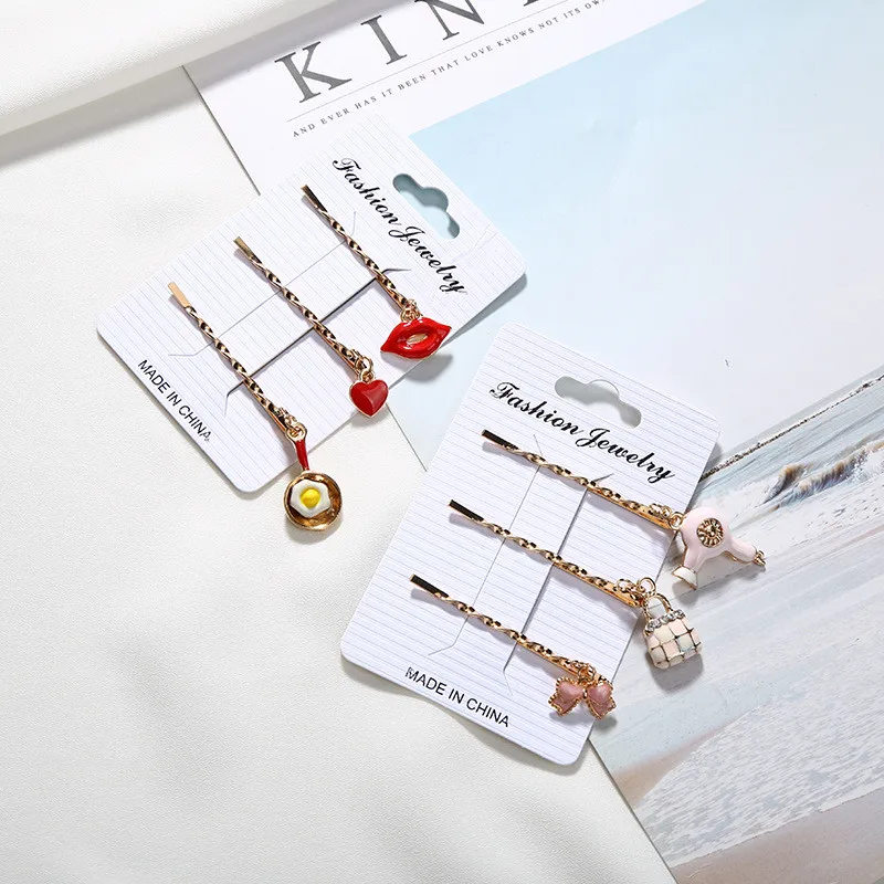 Горячая Распродажа модная заколка для волос золотого цвета с изображением