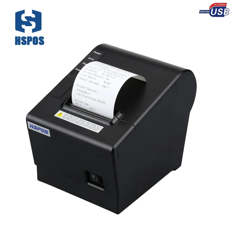 

58mm hotel bill thermal receipt pos printer lan 80mm cutter with windows10 linux driver high speed multi language