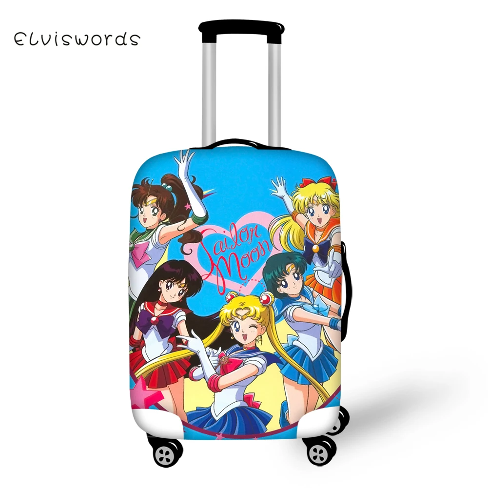 Чехол для багажа ELVISWORDS Sailor Moon с милым мультяшным принтом девочек и мальчиков