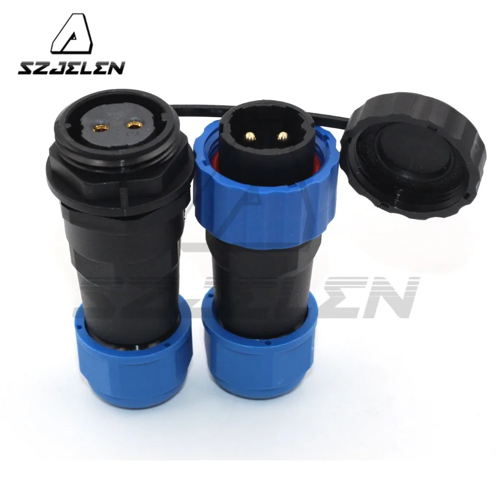 SD20 водонепроницаемый авиационный 2-контактный разъем для промышленного кабеля