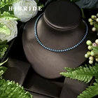 HIBRIDE Эксклюзивный новый дизайн AAA кубический цирконий свадебное ожерелье для женщин из Дубая синий цвет роскошное женское вечернее N-957