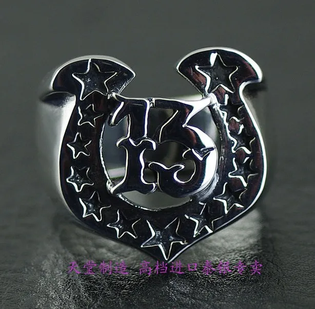 Тайское импорт lucky 13 Подкова тайское серебряное кольцо|thai silver ring|silver ringring ring |