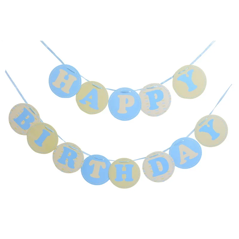 Hoomall Photo Props Boy Girl Baby Shower Happy Birthday Party Decorations Supplies Banner Garland Hanging Letter String Flags | Дом и сад