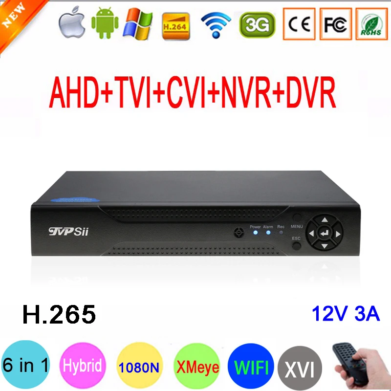 1080 P/960 P/720 P CCTV камера XMeye Hi3521D H.265+ 16 каналов 16CH 1080N 6 в 1 Гибридный Wifi TVi CVI NVR AHD DVR видеорегистратор