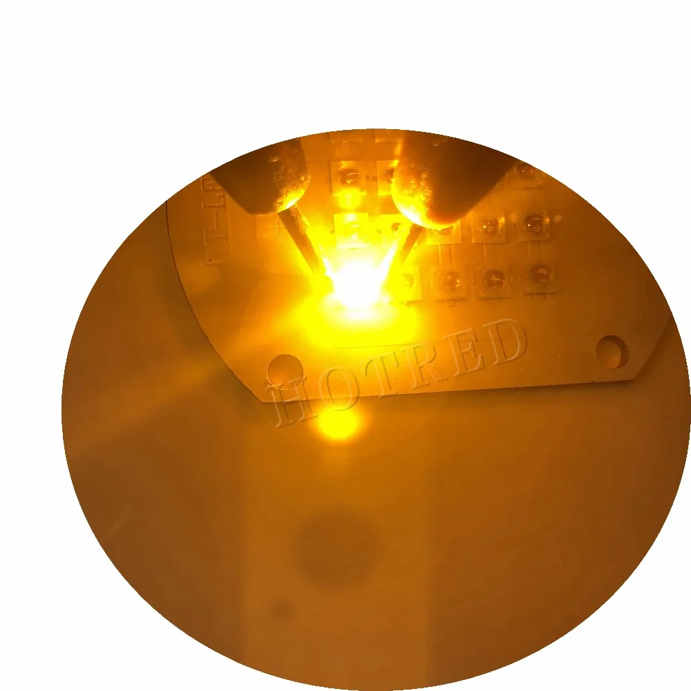 50 шт./лот 1 Вт 3 3535 SMD высокомощный янтарно желтый светодиодный диодный чип