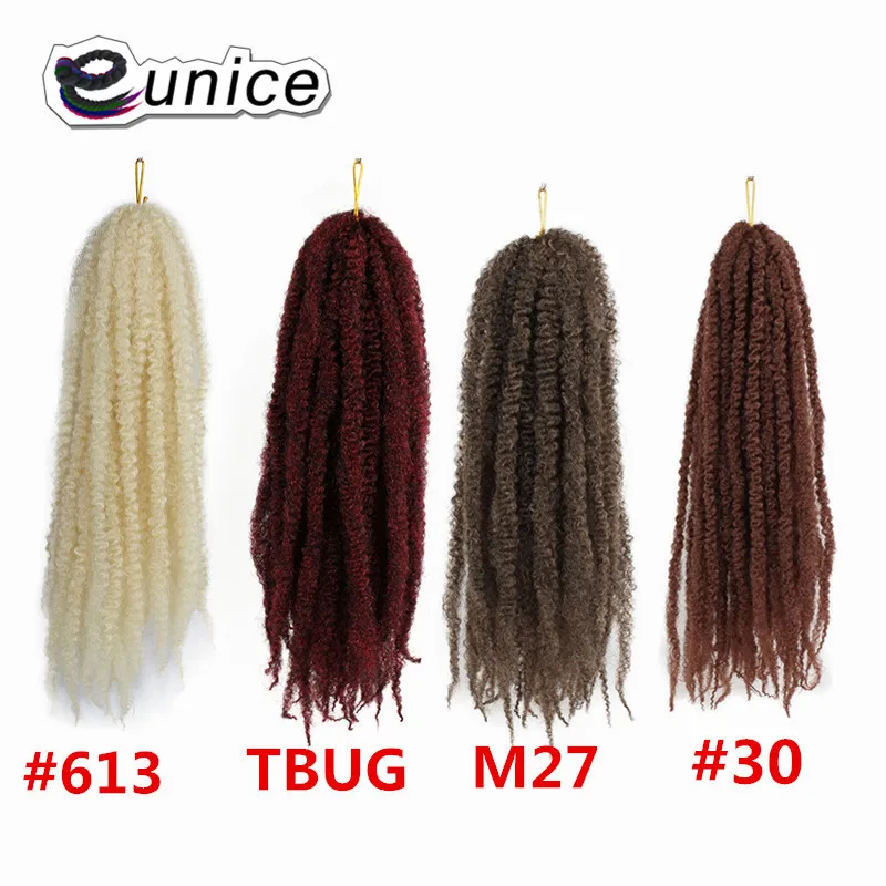 Eunice Blonde 613 пучки синтетических плетение волос для женщин носить африканские косички марли 1" 3 упаковки Омбре афро кудрявый объемный