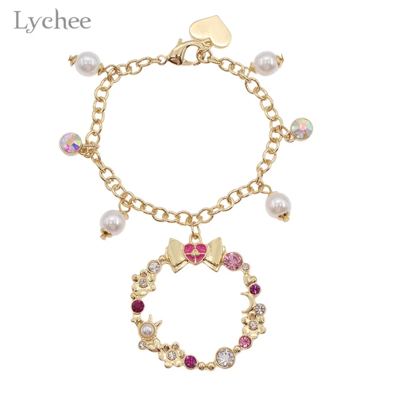 Личи Япония аниме Сейлор Мун милый луна брелок с котом Стразы бабочкой сумка