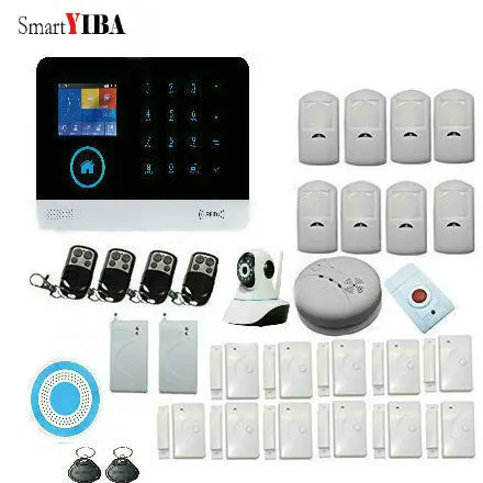 

Smart YIBA IOS Android Touch Keyboad , Color WiFi GSM Wireiess Home Security Alarm System , Automatic Dial + Smoke Sensor