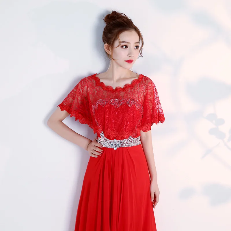 High Quality Lace Wedding Wraps Short Bridal Shawl Summer Lace Female Evening Party Capes Wedding Accessories Women's Jacket New