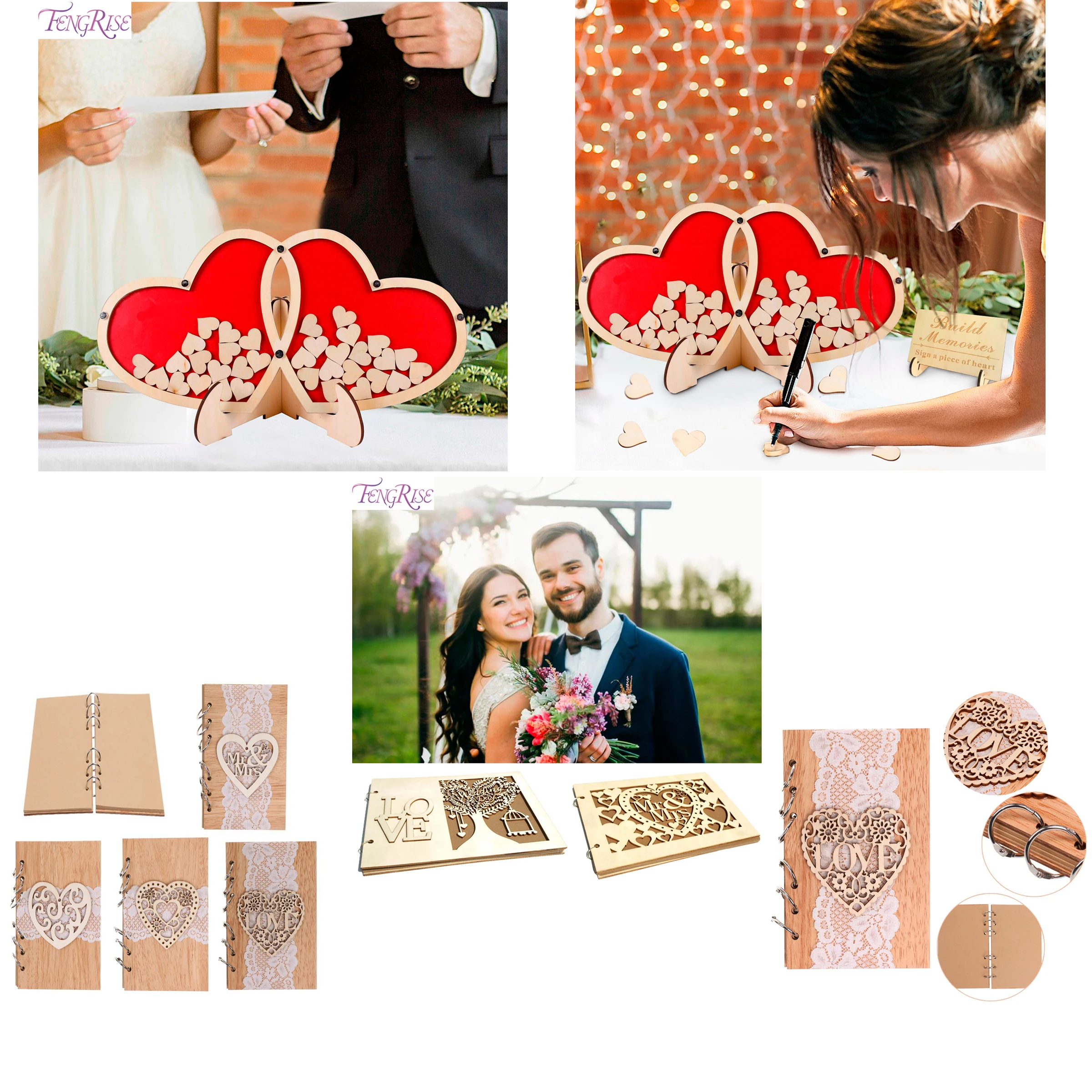 FENGRISE деревянные Свадебные украшения светильник свадебное украшение мистер и