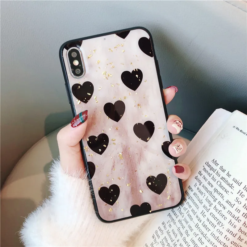 Женский роскошный эпоксидный Мягкий ТПУ чехол Samtsui для iPhone 11 Pro Max с сердечком XMAX X