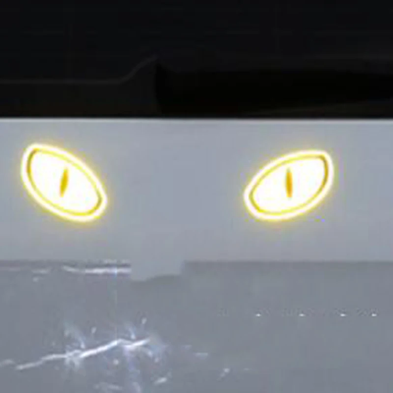 2 шт. автомобильные наклейки 3D Ночная Светоотражающая Имитация кошачий глаз для