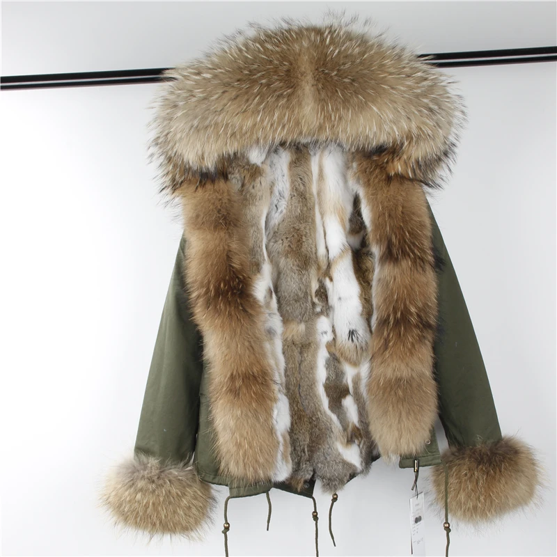 OFTBUY, новинка, парка, натуральный мех, пальто, зимняя куртка для женщин, натуральный мех енота, воротник, теплый, толстый, мех кролика, подкладка, парки, отстегивающиеся