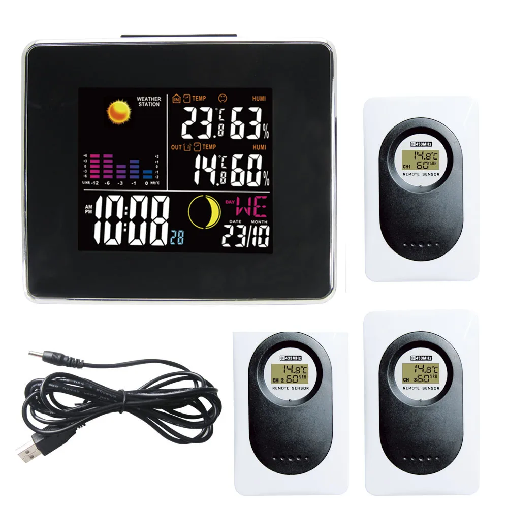 Бесплатная доставка DYKIE RF беспроводной метеостанции Крытый Открытый термометр