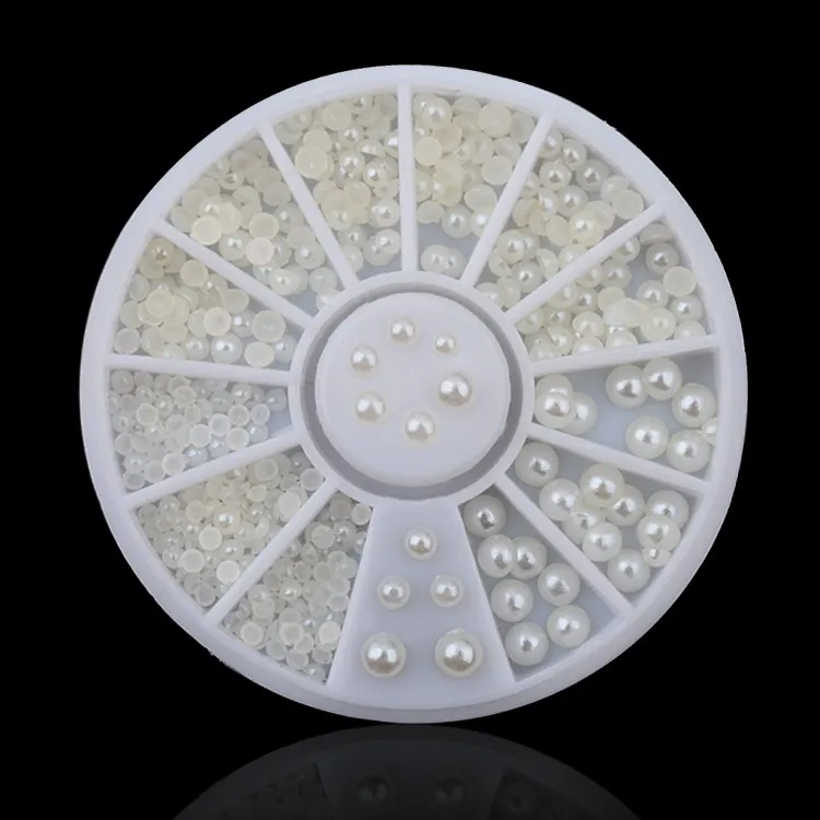 4 стиля 2 мм/3 мм смешанные цвета (бежевый/белый) Типсы для ногтевого дизайна