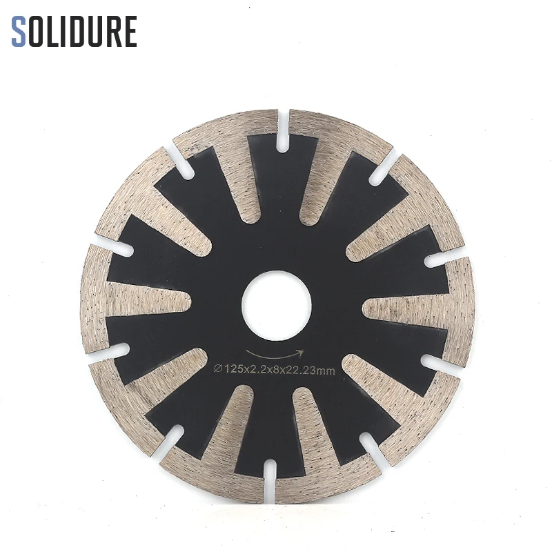 

5inch 125mm hot sintered cutting grinding blade with T-segment teeth for granite,marble,engineered stone and concrete
