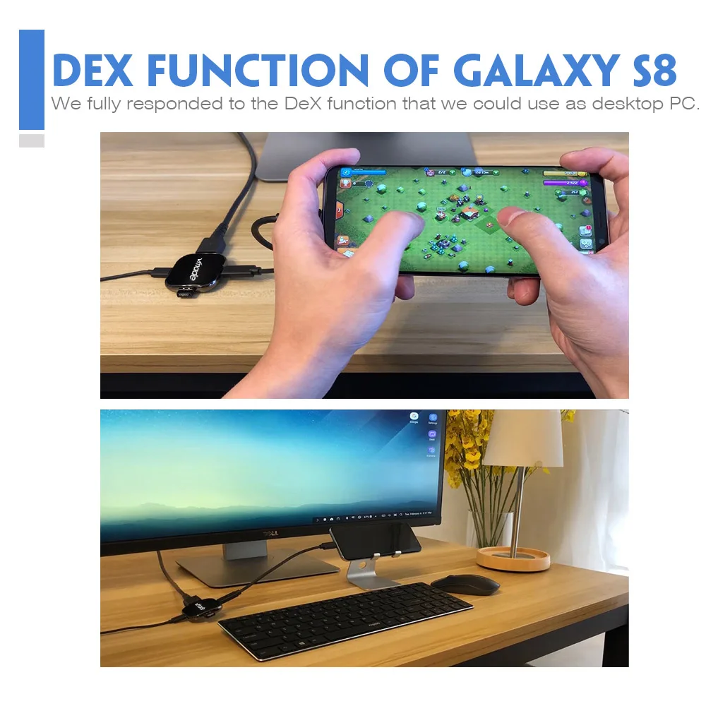 Адаптер-конвертер Type-C в HDMI USB-C 3 1 хаб DeX 4K HD TV PD зарядная док-станция NS для C-Force CF001