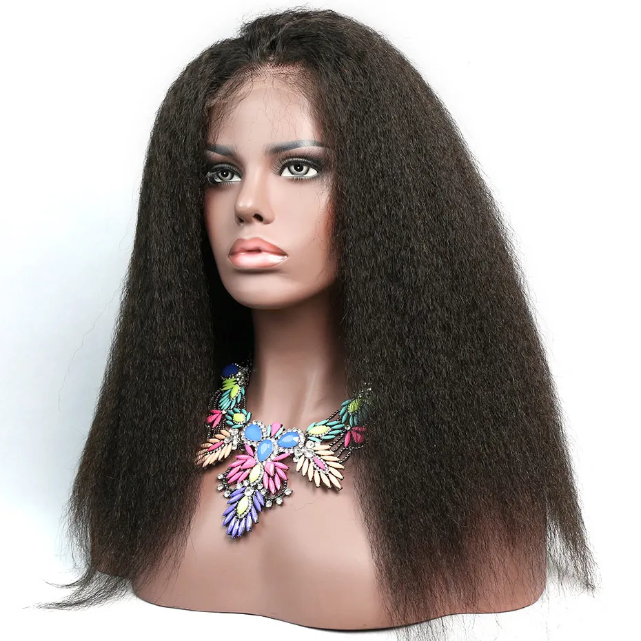 Liweike курчавые прямые 13*4 кружевные передние Remy человеческие волосы парик без клея