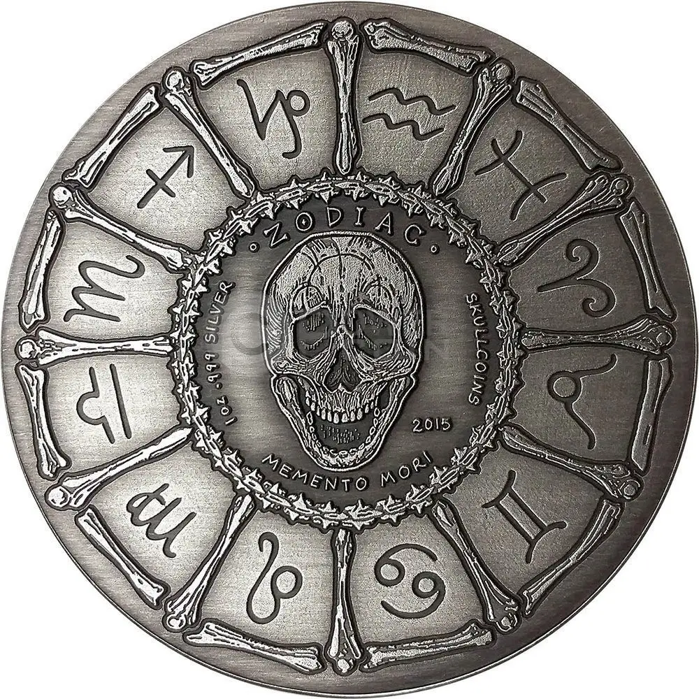 GEMINI Memento Mori Zodiac череп медная монета 2015 50 шт./лот бесплатная доставка|lot lot|coin coinscoin