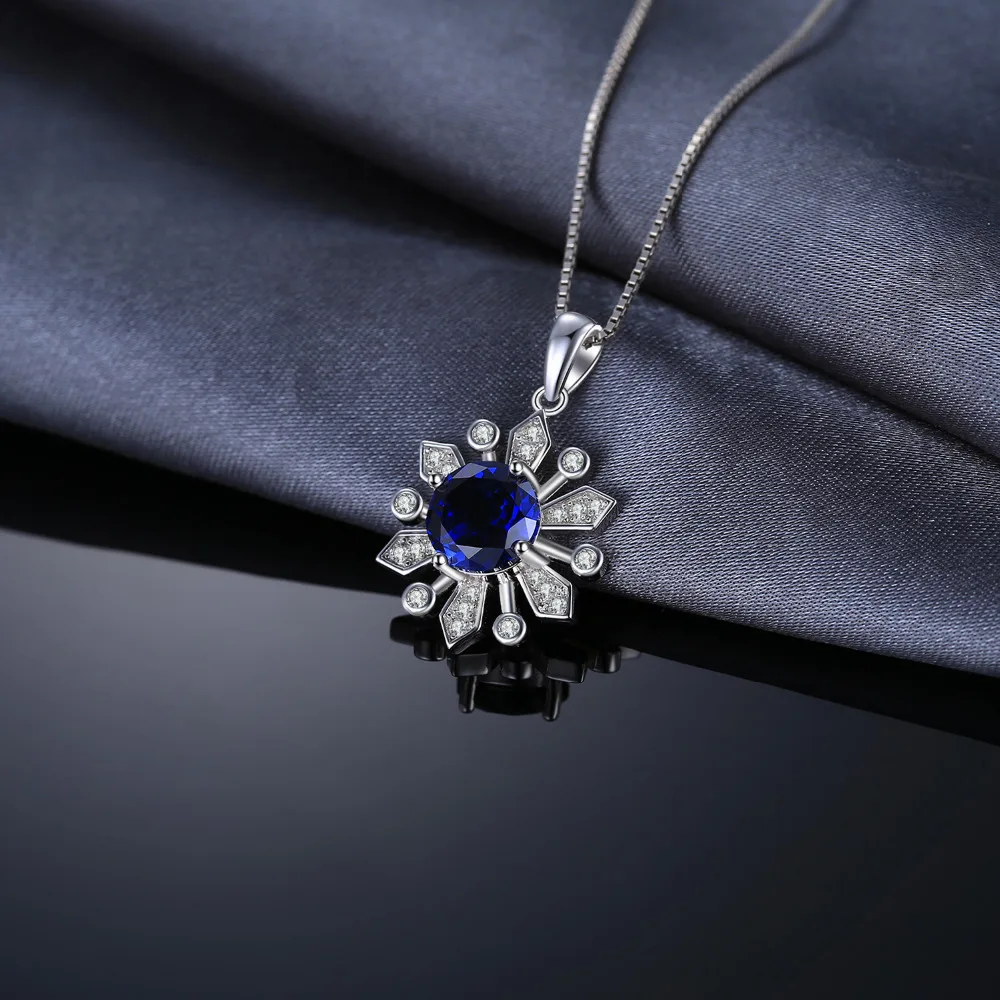 JewelryPalace Шикарный цветок 2.8ct круглый создан Подвеска из сапфиров 925 пробы серебро