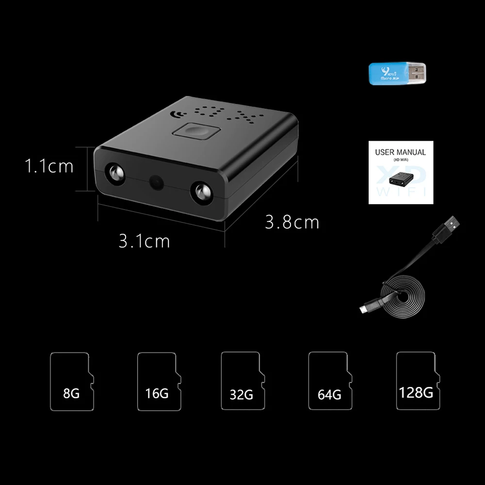 Новейшая HD мини Wifi камера инфракрасного ночного видения наблюдения IP/камера AP
