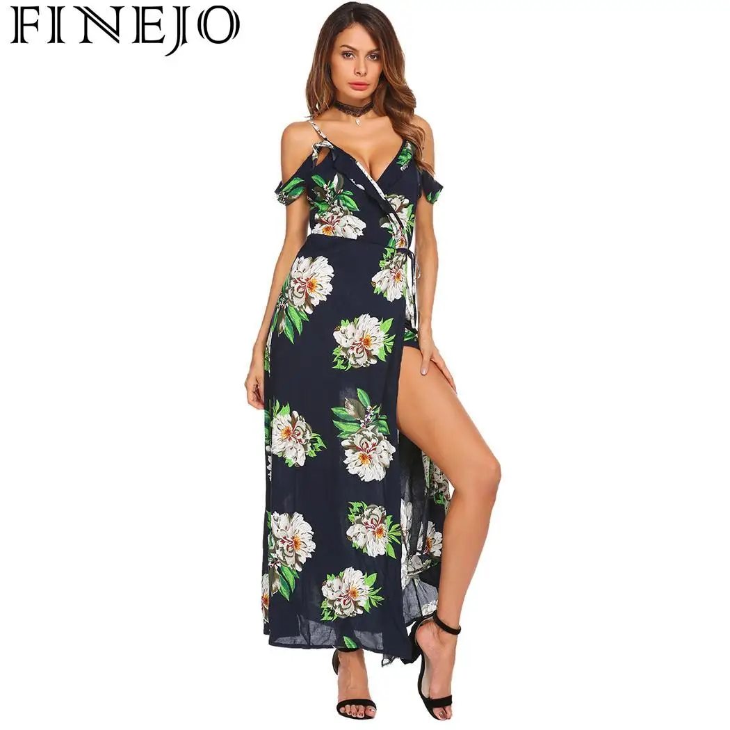 Женское кружевное платье с открытыми плечами FINEJO повседневное Праздничное