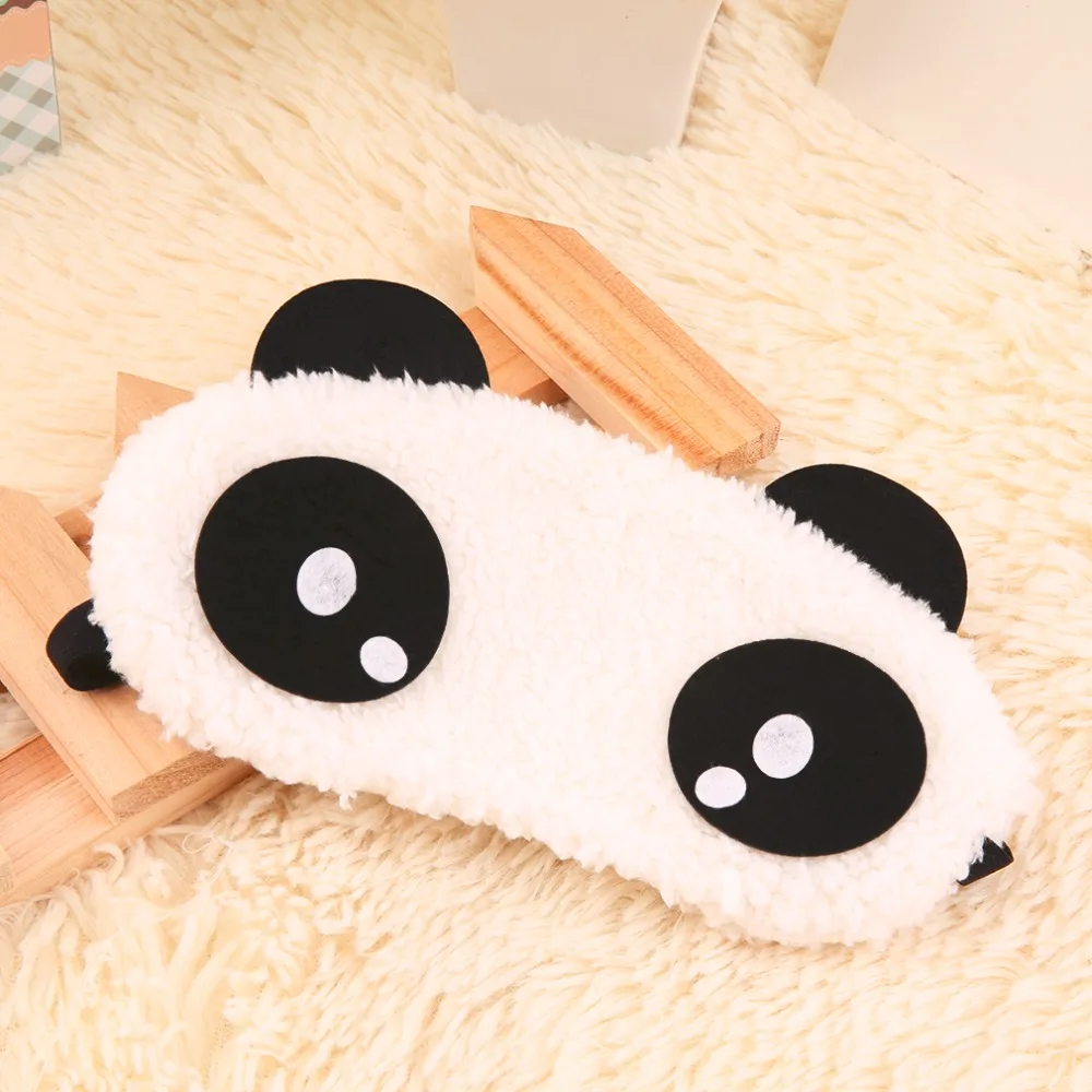 

Panda Sleeping Eye Mask Face Mask Blindfold Eyeshade Cute 4 patterns Eyemask White Cotton + rubber band 2018 Big Sale Gift