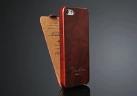 oil wax genuine leather vertical flip cover case for apple iphone 5 5s se 4 0 brand original luxury fundas high quality