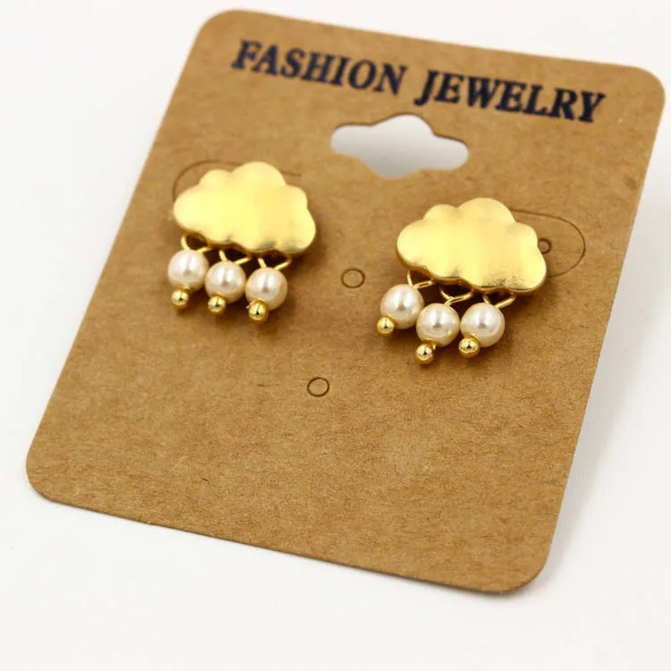 Luna Chiao Cute Mini Metal Stud Earrings for Girls South Korean Style Fashion Jewelry Clould Shape Earring with pearl Drops | Украшения и