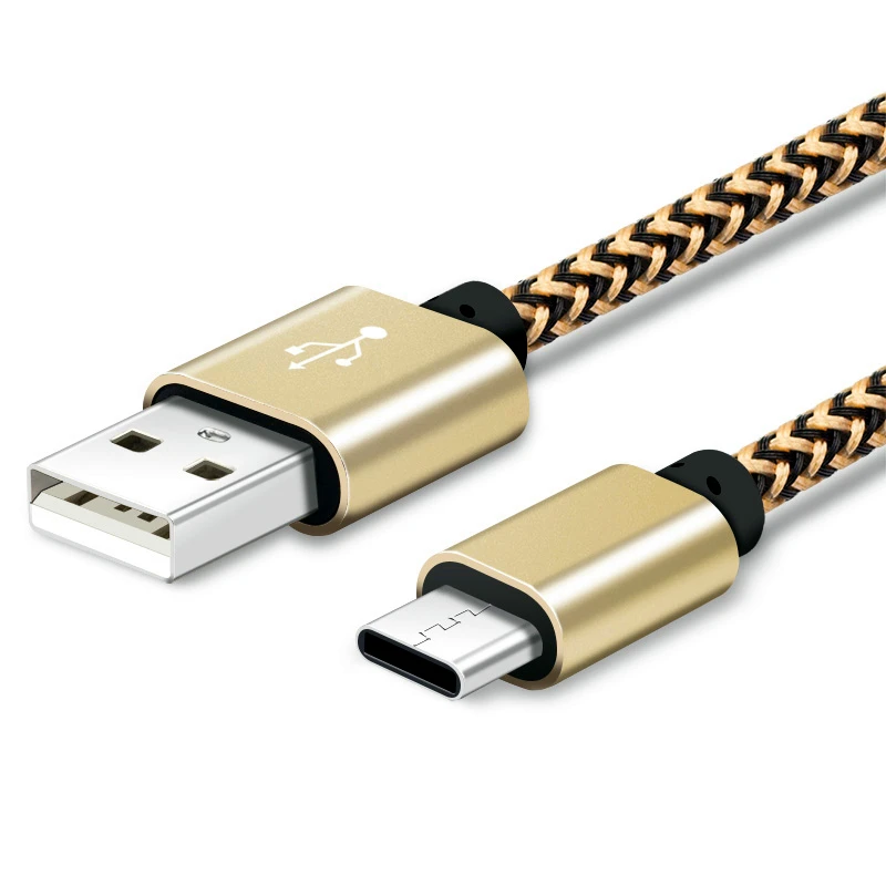 Металлический оплетенный кабель Type C USB Дата для зарядного устройства Xiaomi 8 9 10 Mix 2S
