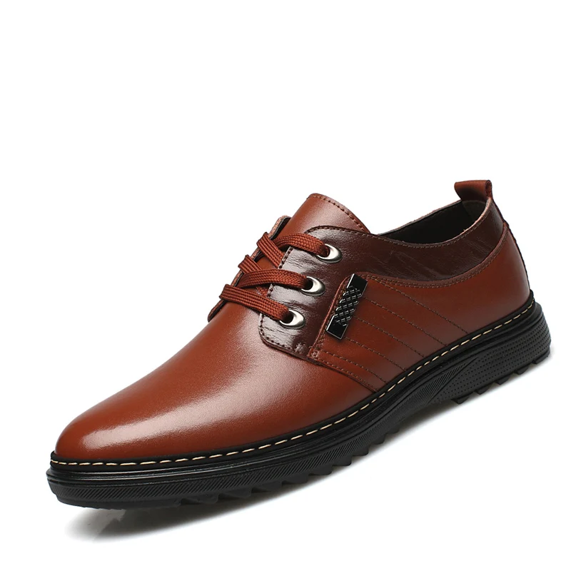 Brown Shoes VESONAL/брендовая зимняя новая теплая короткая плюшевая Высококачественная обувь из искусственной кожи; деловые мужские кроссовки для взрослых; удобная мужская обувь - Цвет: Brown Shoes