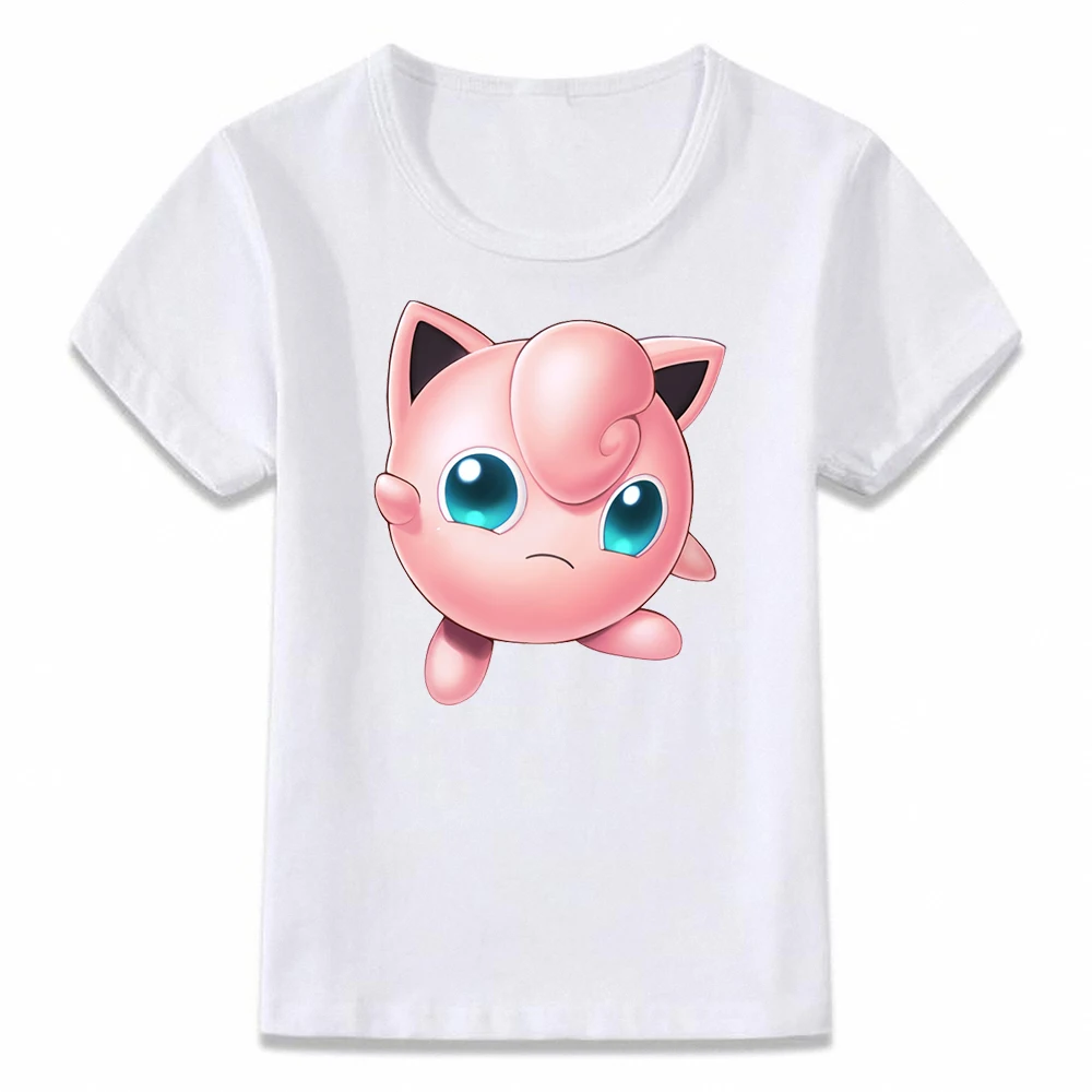 3T028U Детская одежда с героями мультфильма Angry буфами на рукавах Jigglypuff футболка для мальчиков и девочек ясельного и дошкольного возраста рубашки с коротким рукавом - Цвет: 3T028U